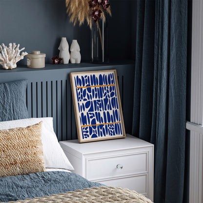 Blue Pebble Pattern Print - Abstract Wall Art