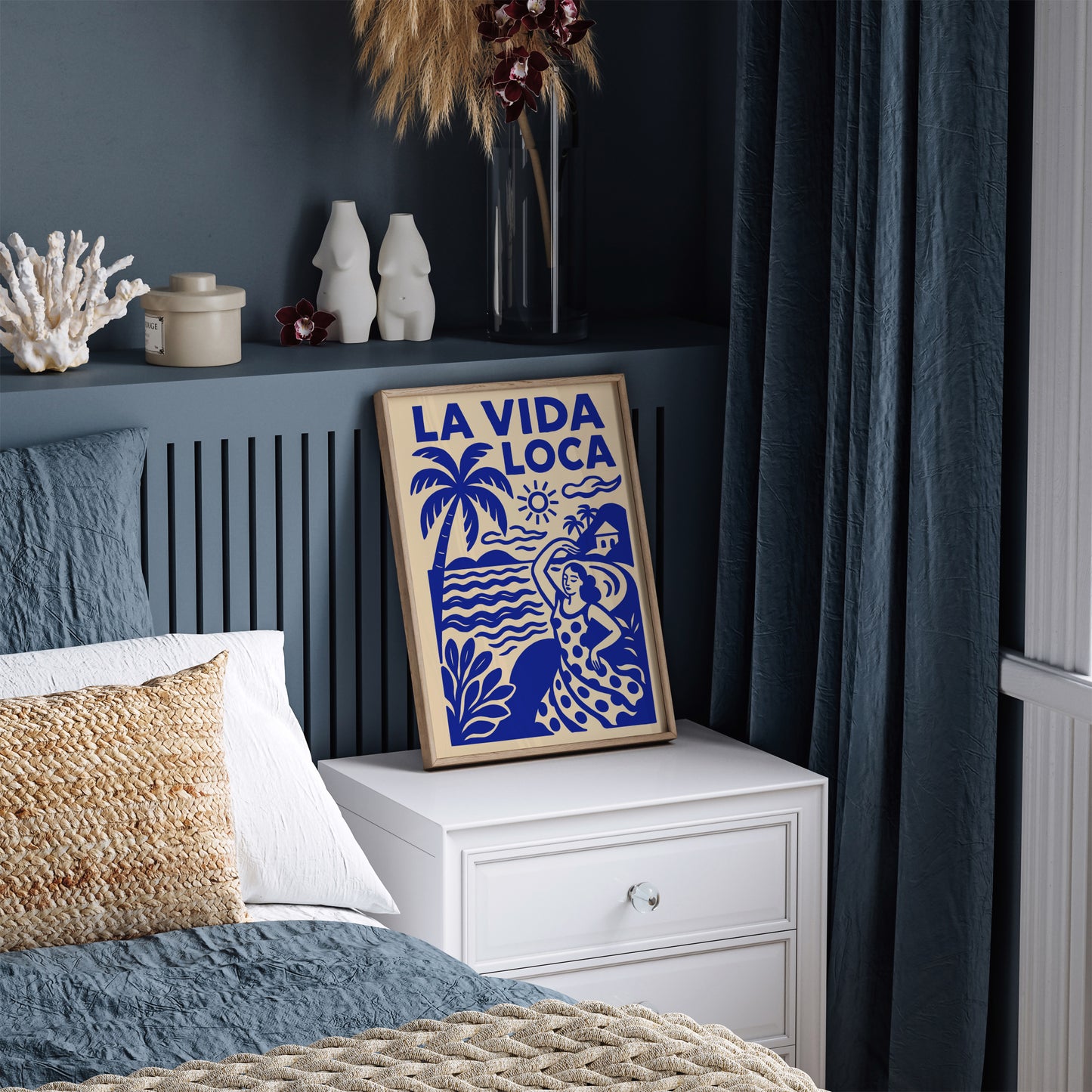 La Vida Loca Poster – Blue Tropical Wall Art
