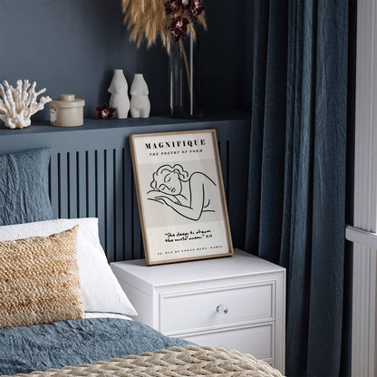 Sleeping Woman Line Art Print