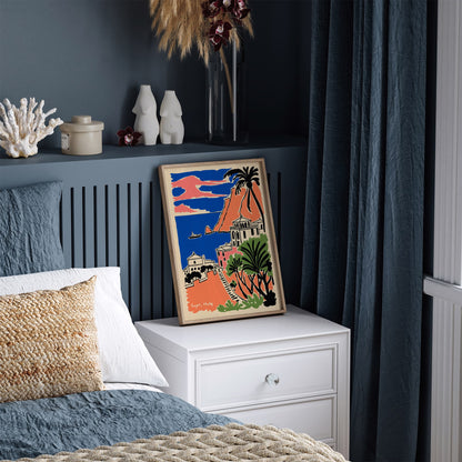 Capri Italy Colorful Landscape Poster