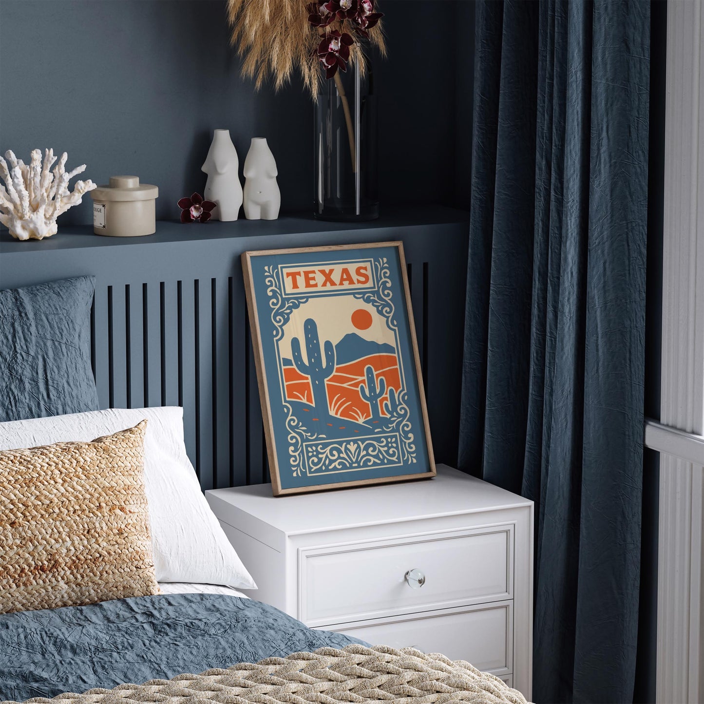 Texas Landscape Travel Poster - Country Style Home Decor