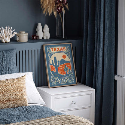 Texas Landscape Travel Poster - Country Style Home Decor