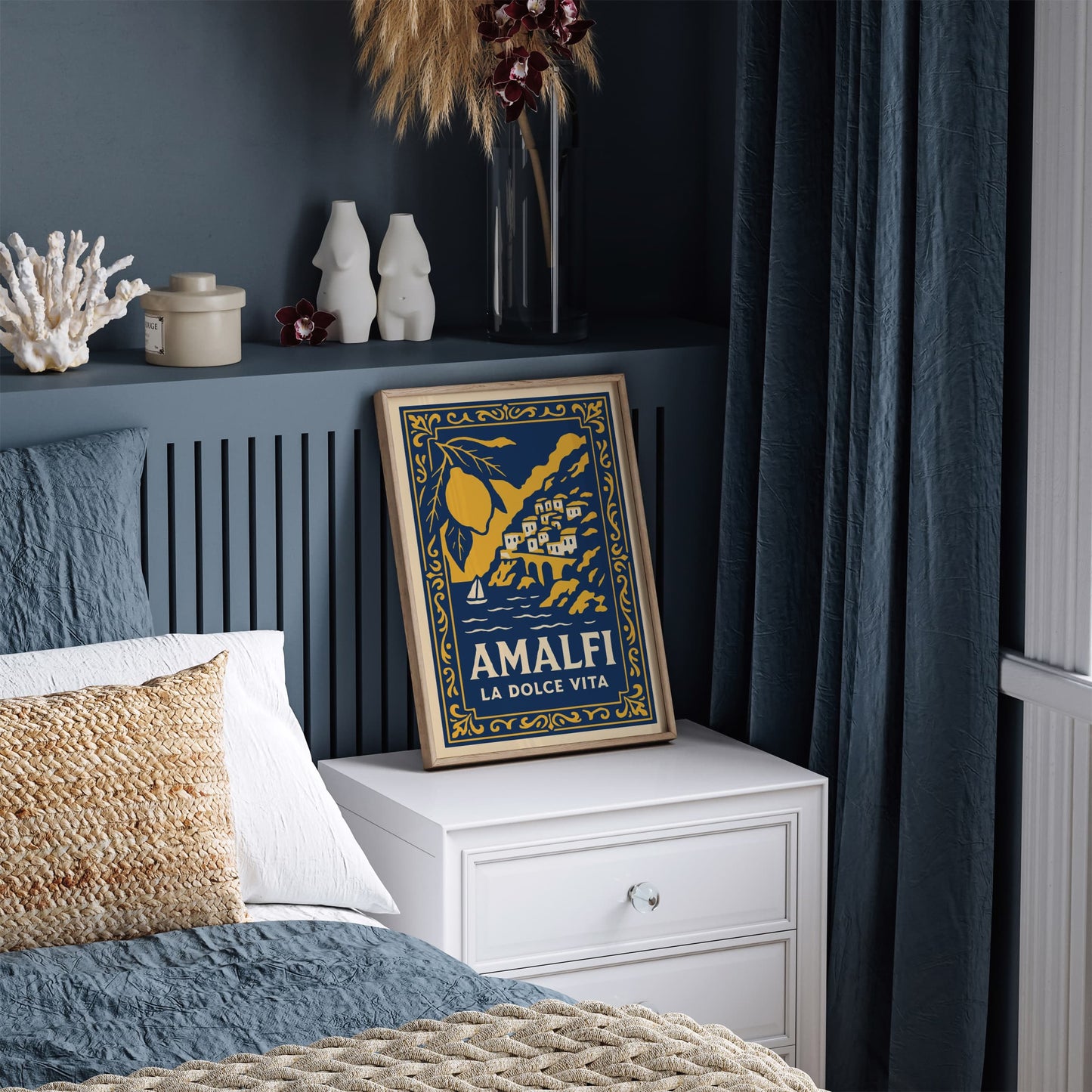 Amalfi La Dolce Vita Travel Poster -  Bohemian Art Print