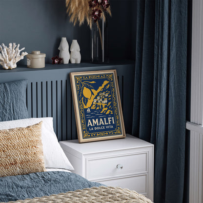 Amalfi La Dolce Vita Travel Poster -  Bohemian Art Print