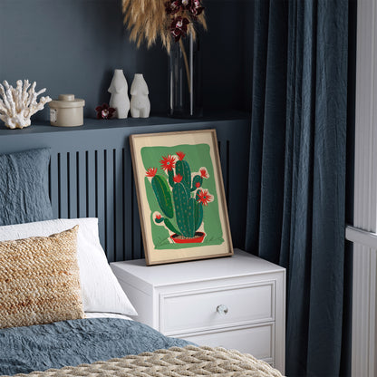 Retro Mid-Century Cactus Art Print