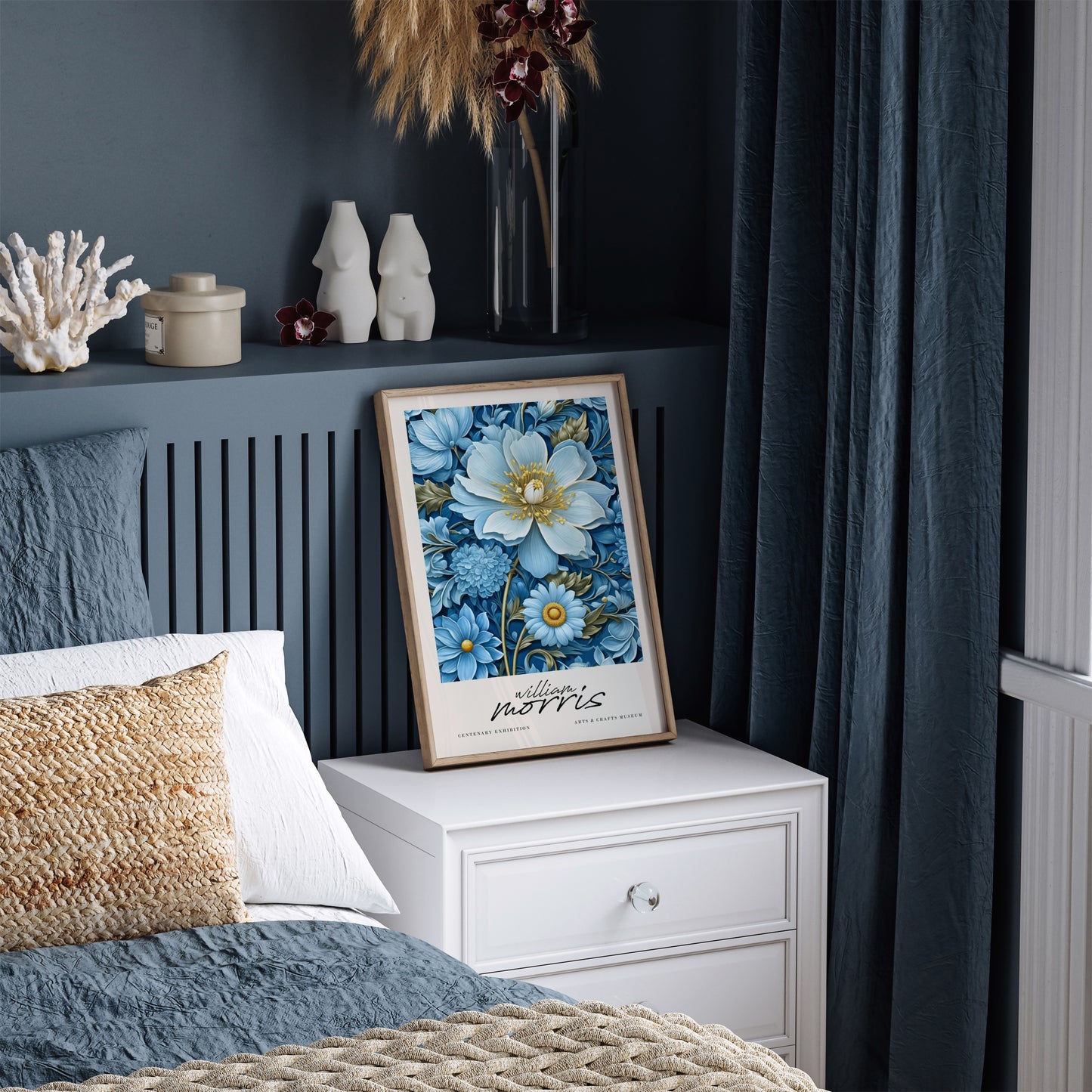 Blue Floral W. Morris Inspired Wall Art