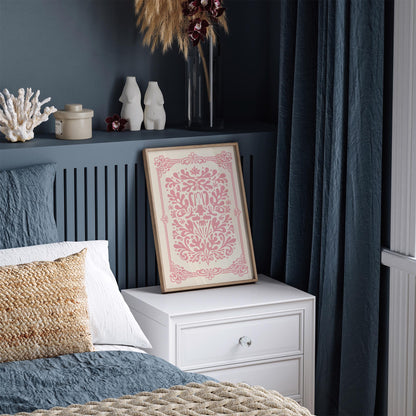 Pink Rococo Abstract Floral Print