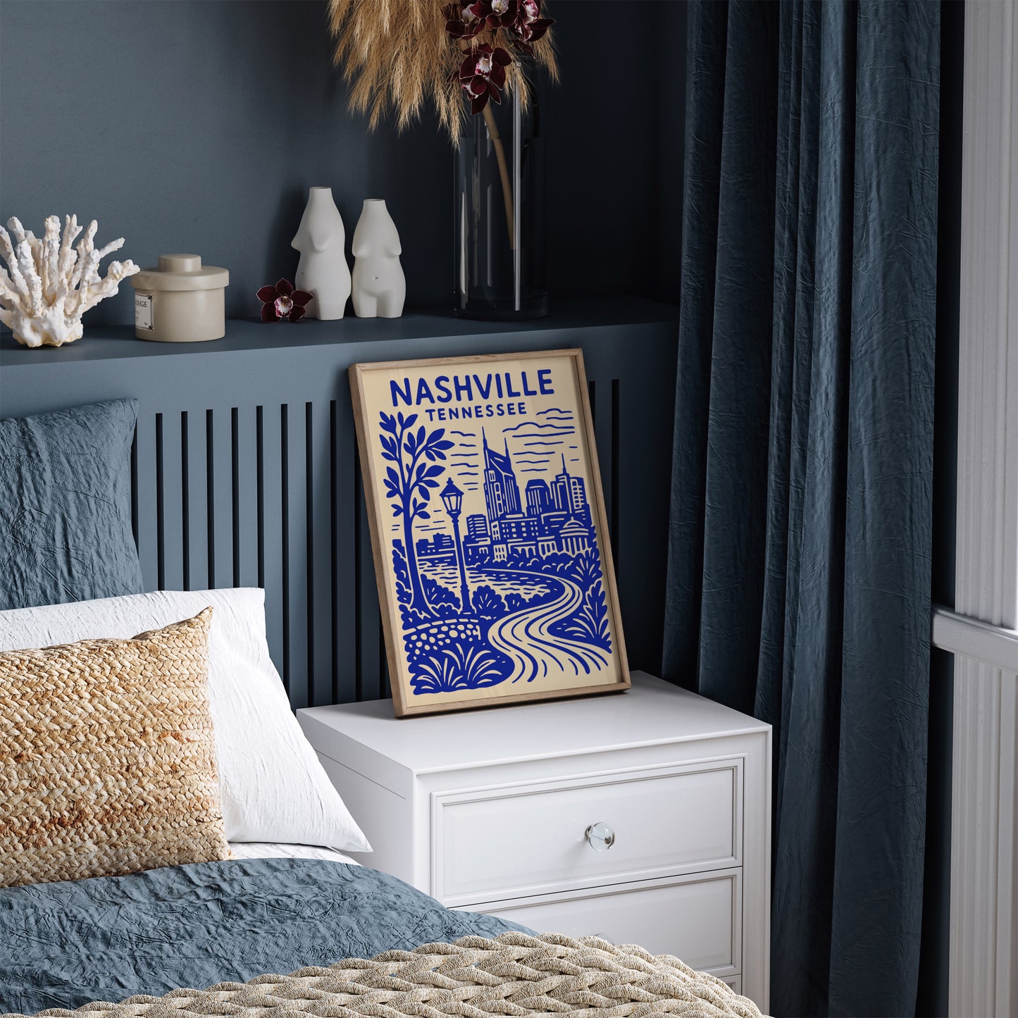 Nashville Tennessee Cityscape Travel Wall Art Print