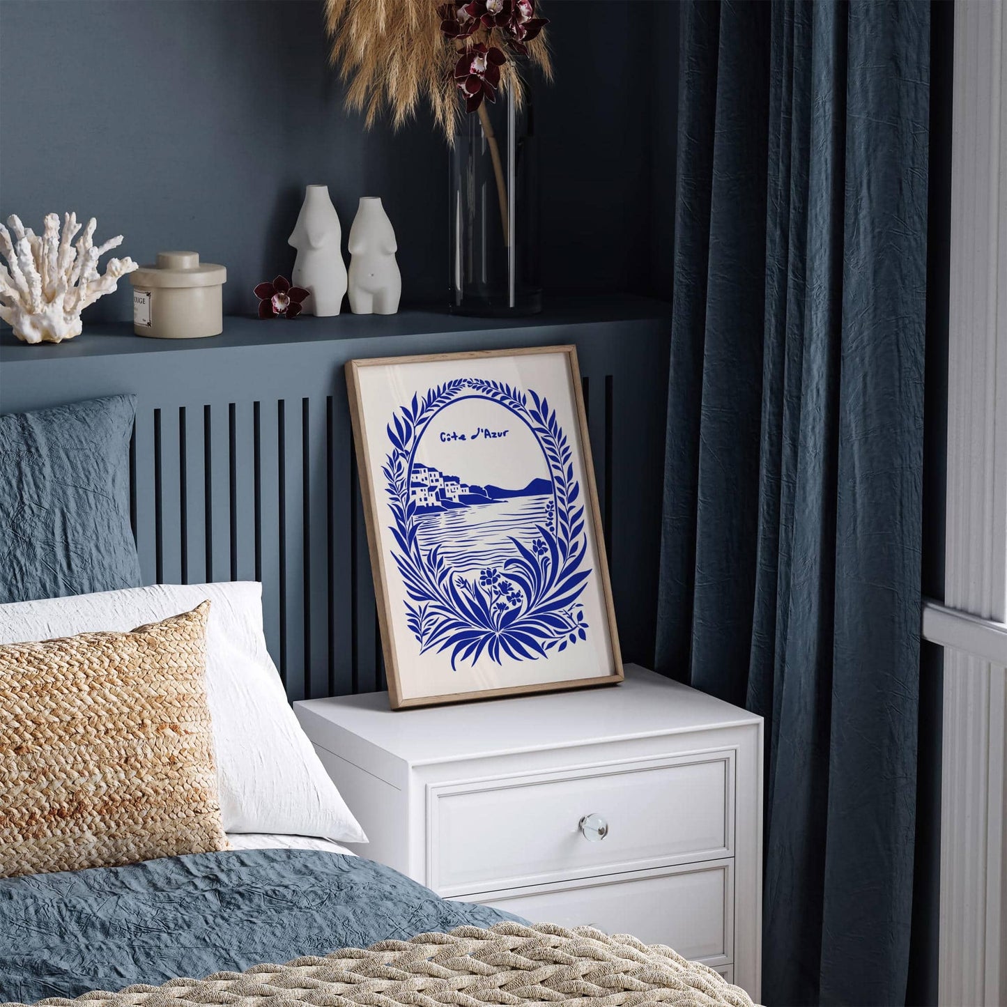Cote d Azur French Blue Travel Art Print