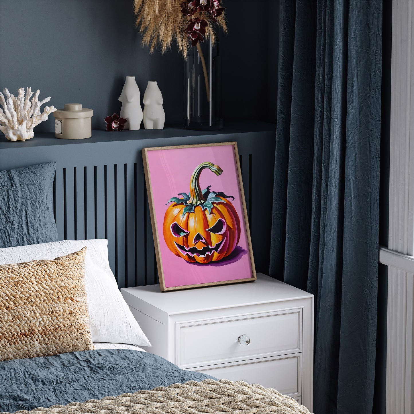 Jack-o'-lantern Pink Art Print 2024