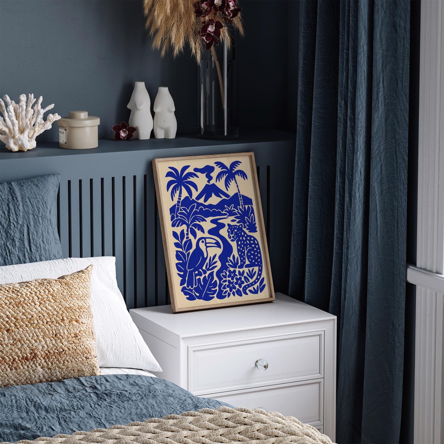 Costa Rica Poster - Blue Scenic Travel Wall Art