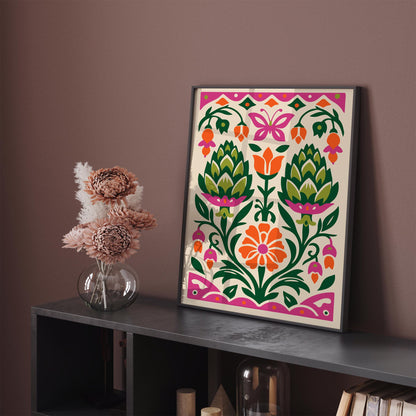 Mexican Nature Poster – Colorful Wall Art