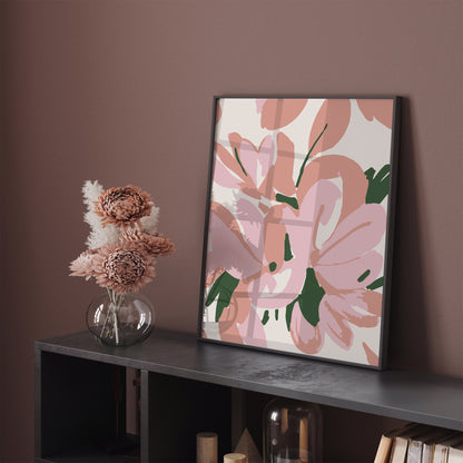 Abstract Pastel Flowers Poster Print