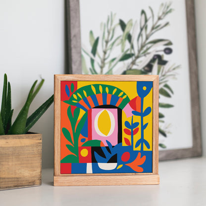 Colorful Abstract Cut Outs Square Print