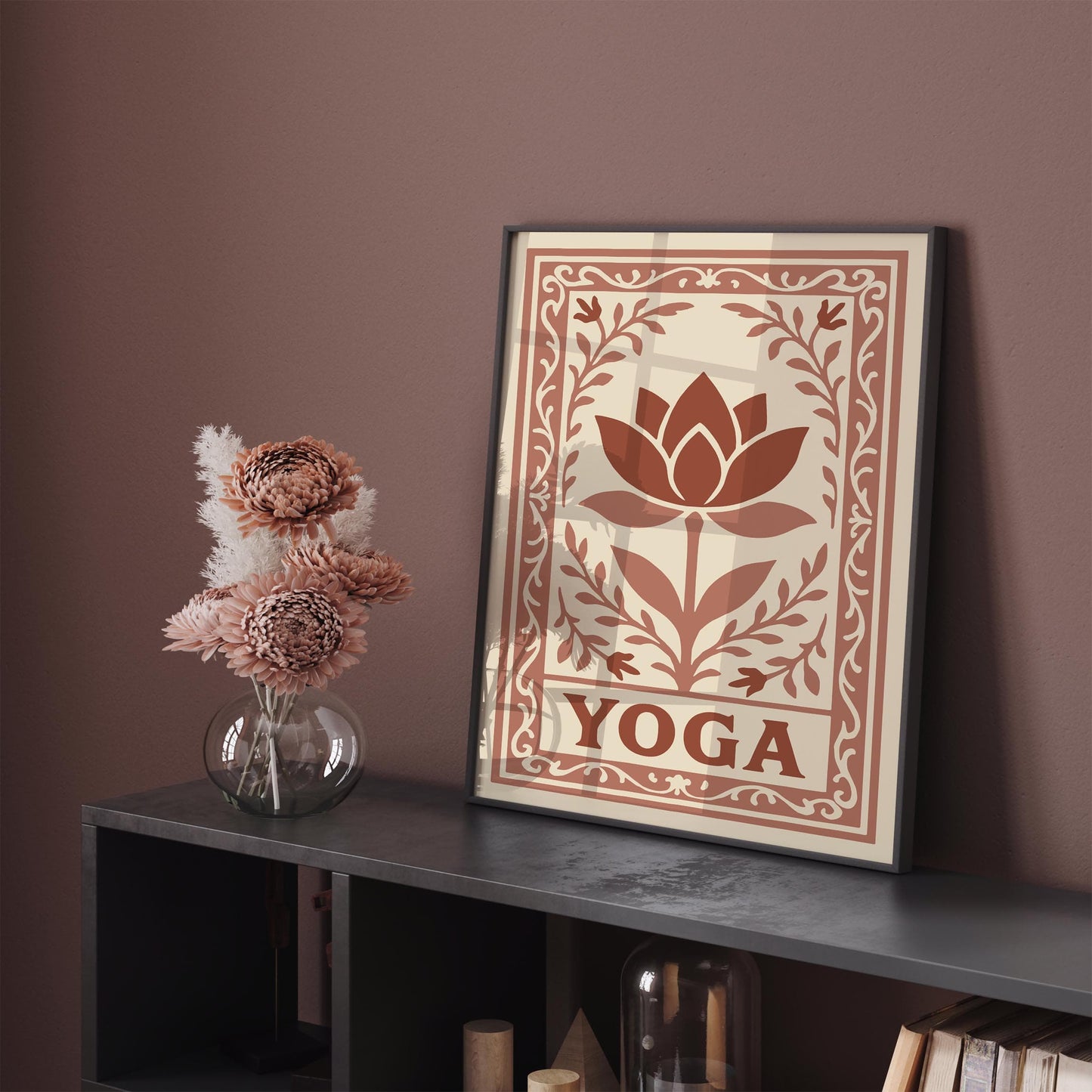 Yoga Neutral Art Print - Floral Aesthetic Zen Poster