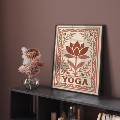 Yoga Neutral Art Print - Floral Aesthetic Zen Poster