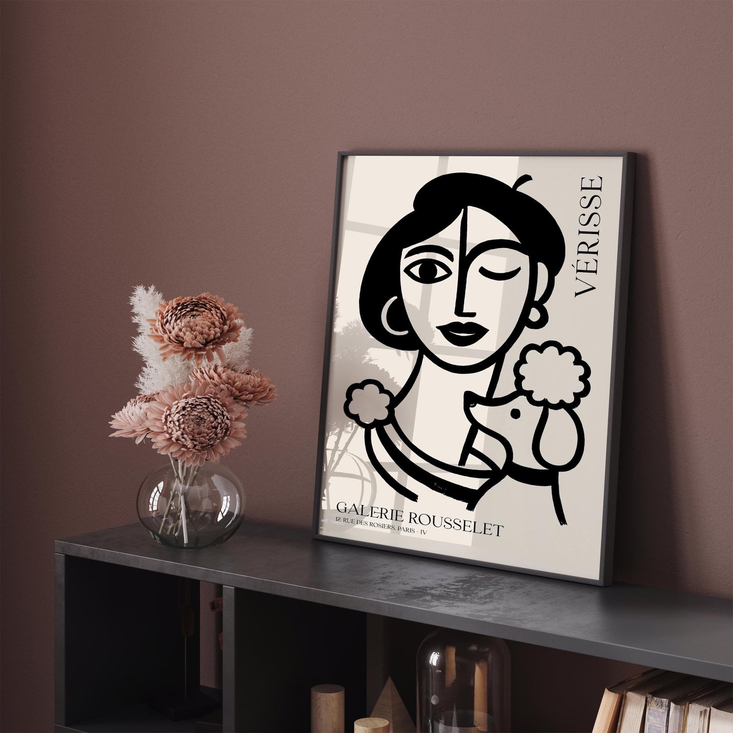 French Girl with Poodle – Black Ink Galerie Rousselet Poster