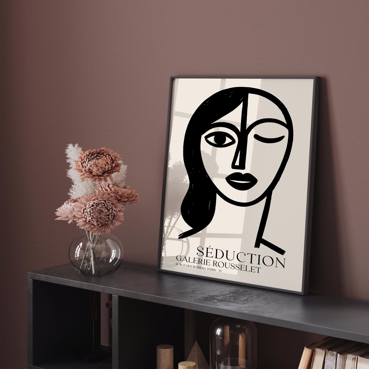 Seduction Black Ink Woman – French Chic Wall Art Print