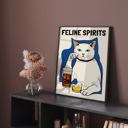 Feline Spirits 1876 USA Whisky Poster