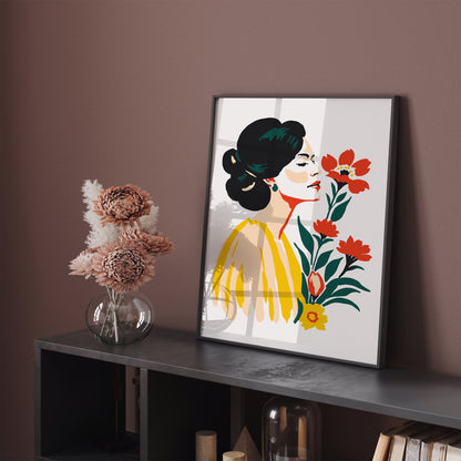 Woman with Flowers Wall Art