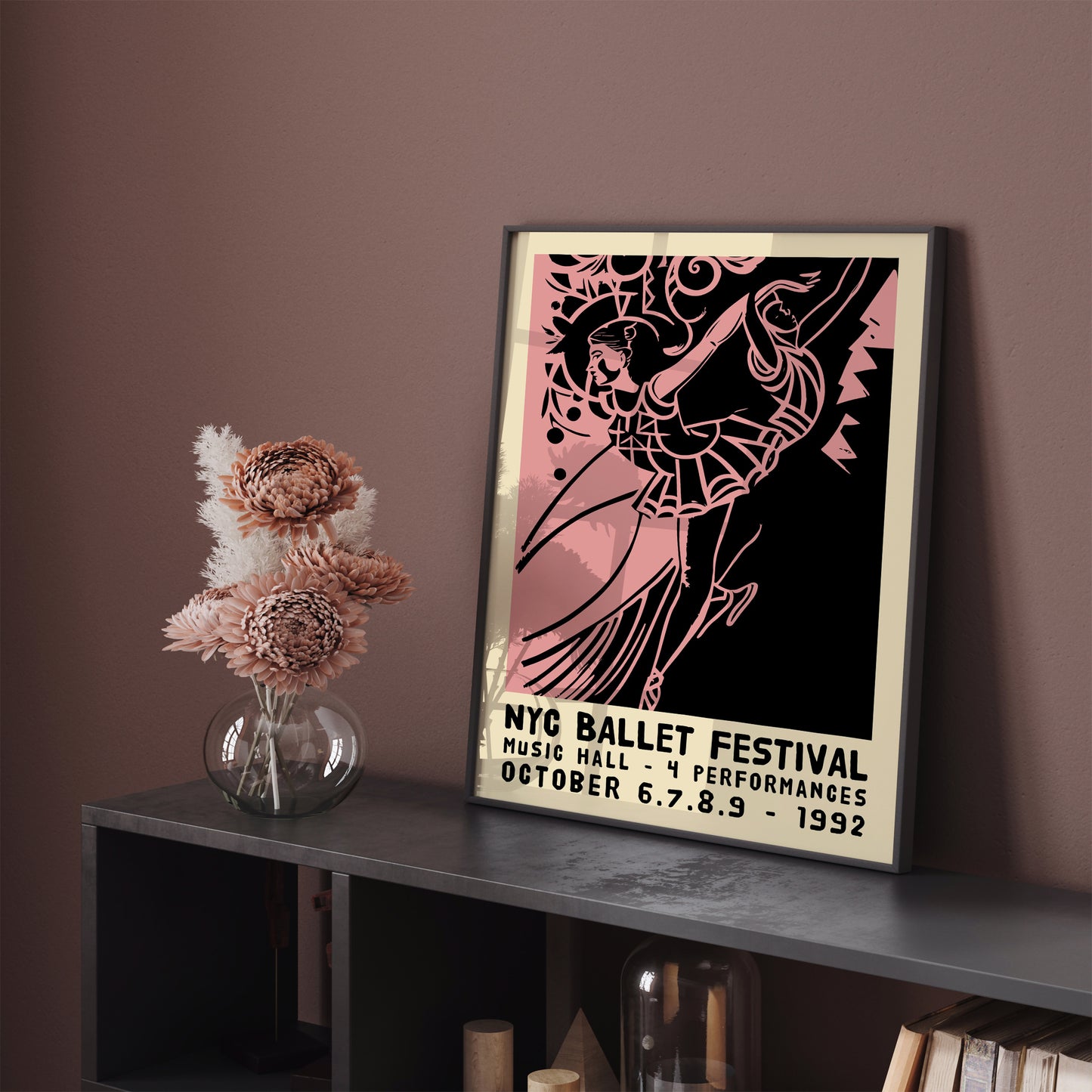 Vintage Ballet NYC Poster - 1992 Pink