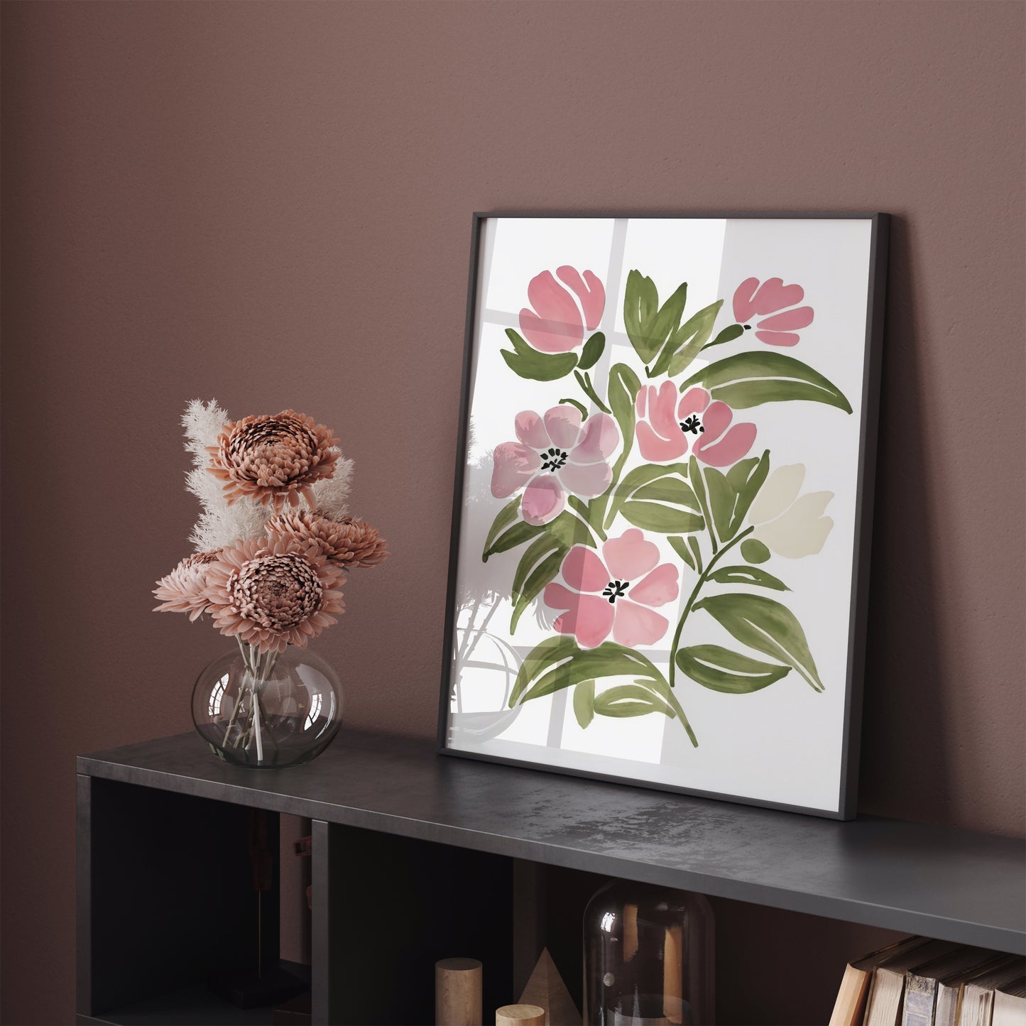 Watercolour Flowers Painting Art Print