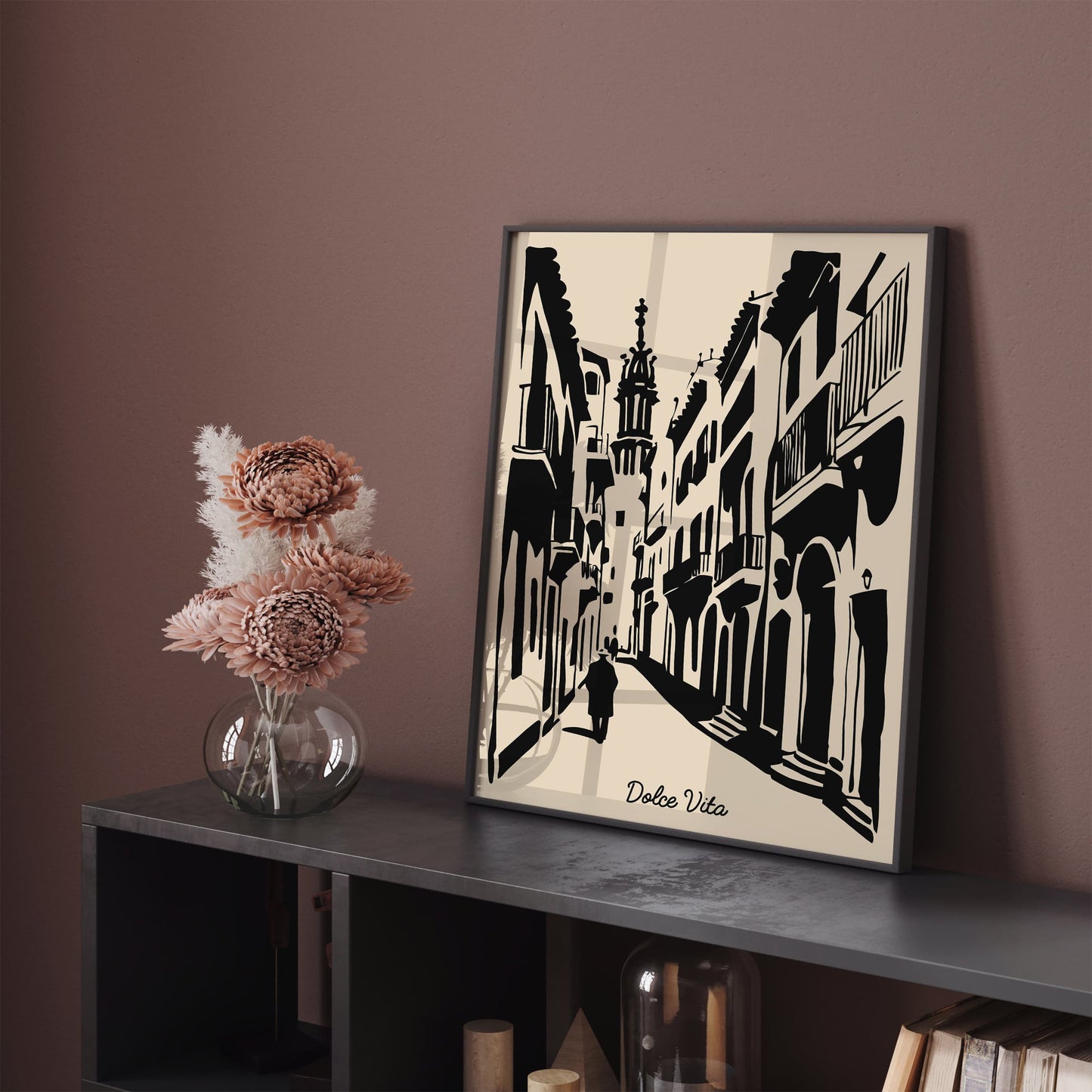 Dolce Vita Italian Cityscape Poster