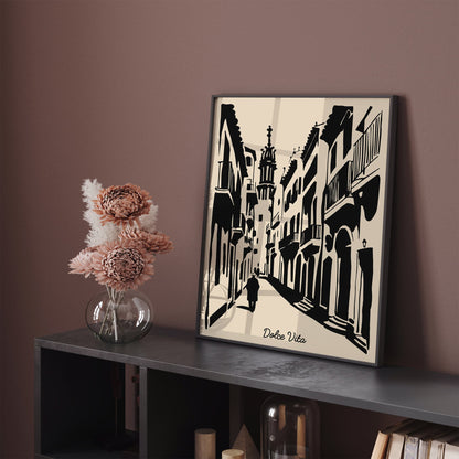Dolce Vita Italian Cityscape Poster