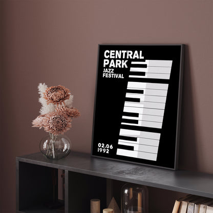 Minimalist Central Park Jazz Festival 1992 Poster