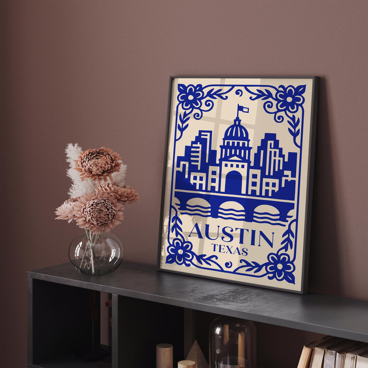 Blue Austin Texas Travel Poster