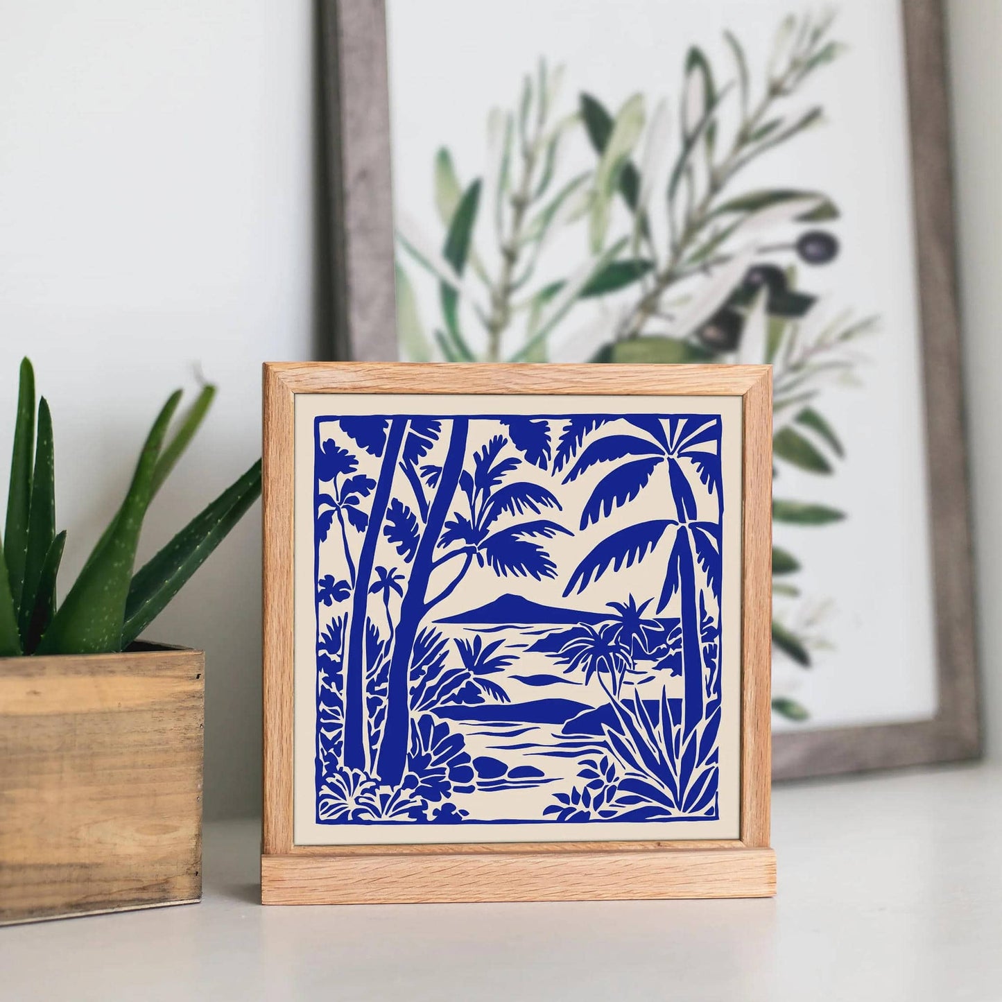 Blue Hawaii Landscape Wall Art – Honeymoon Gift, Square Print