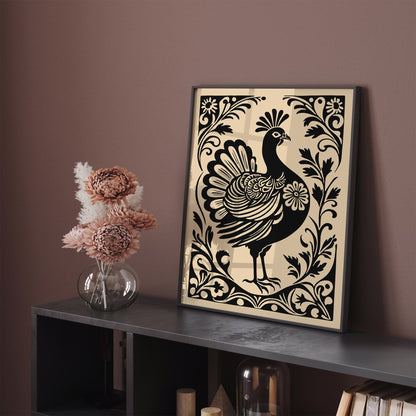 Turkey Bird Print Farmhouse Kitchen Wall Decoration