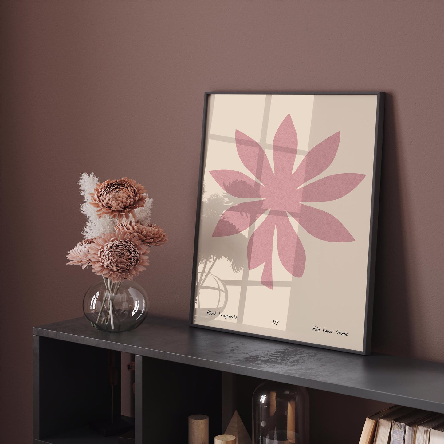 Pink Abstract Minimalist Cut Outs Wall Art
