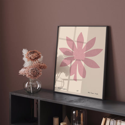 Pink Abstract Minimalist Cut Outs Wall Art
