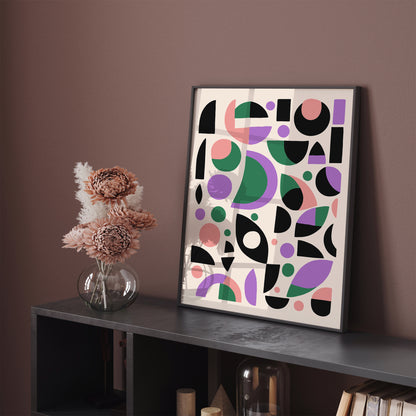 Purple Mid Century Modern Poster Print