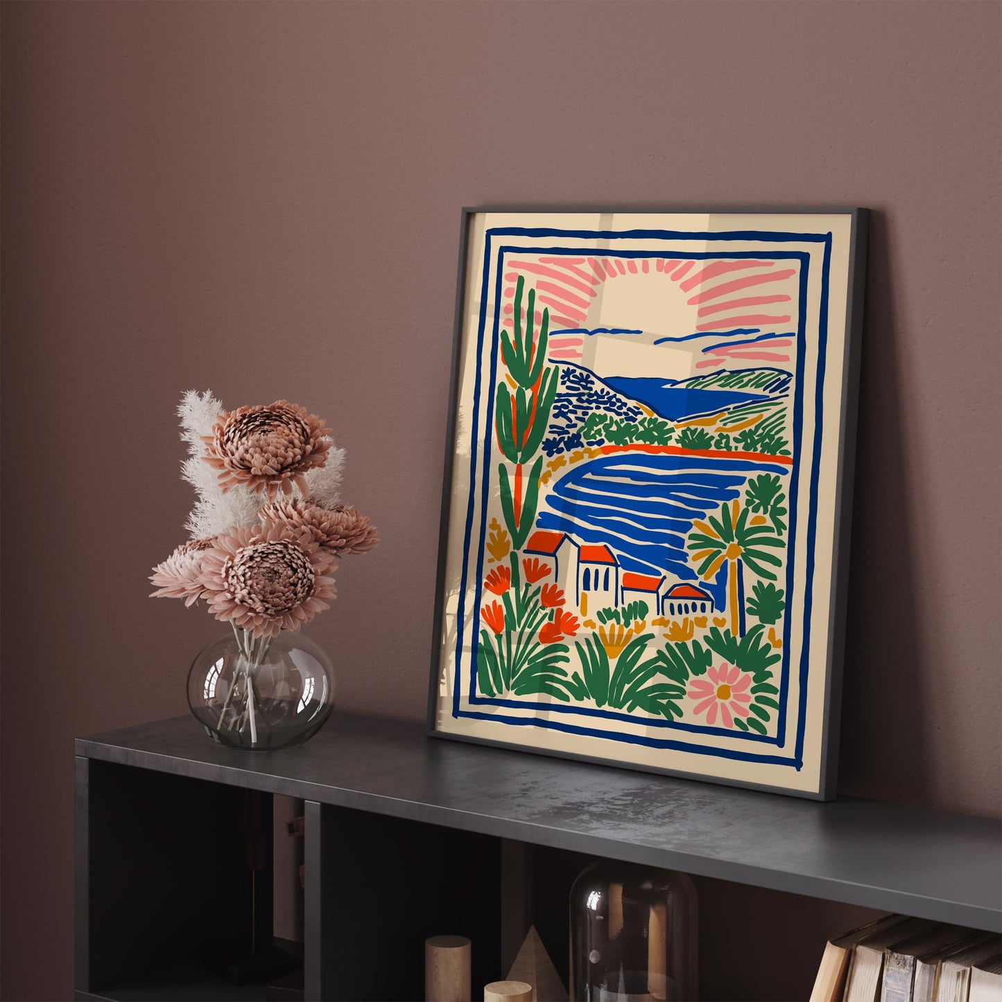 Spanish Landscape - Colorful Travel Wall Art Print