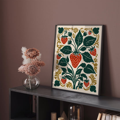Strawberry Kitchen Print – Vintage Style