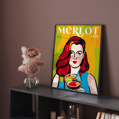 MERLOT Vintage Wine Poster