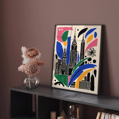 NYC Cityscape Poster, Travel Art Print