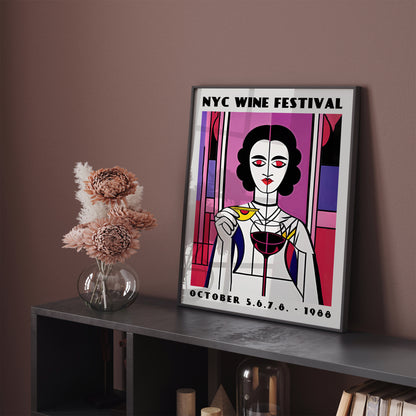 NYC Wine Festival Art Deco Poster