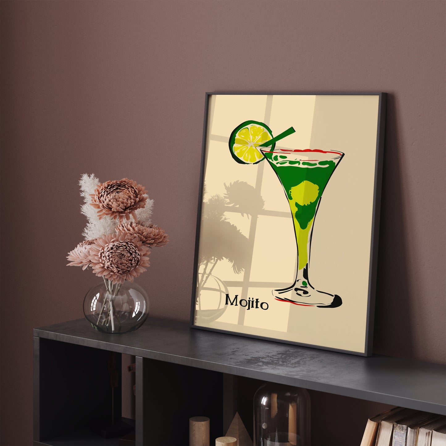 Mojito Cocktail Retro Poster