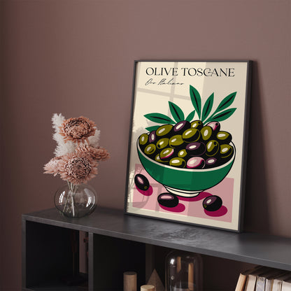 Retro Olive Toscane Kitchen Art Print