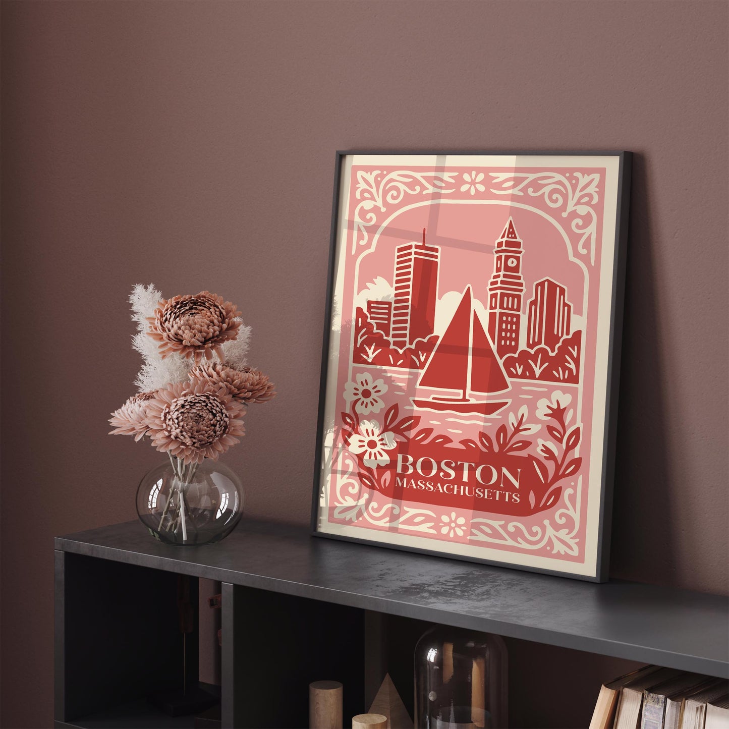 Boston Massachusetts Travel Poster