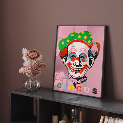 Vintage Circus Poster - Retro Clown Art Print