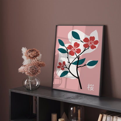 Cherry Blossom Floral Japanese Art Print