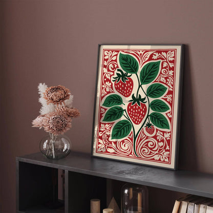 Strawberry Fruit Poster - Kitchen Wall Decor