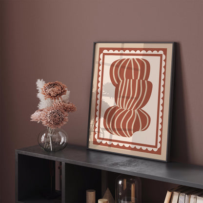 Yarn Skein Knitting Poster - Terracotta Craft Room Wall Art