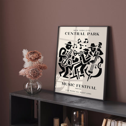 NYC Central Park Jazz Music Festival Poster