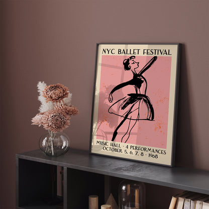 NYC Ballet Festival Pink Wall Art Print