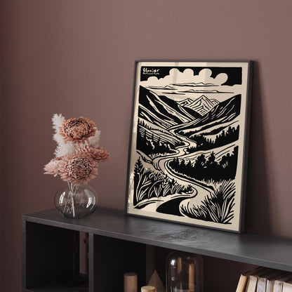 Glacier National Park Poster - Montana Travel Wall Art Print